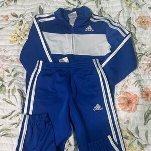 Adidas Kids Blue and White Joggers